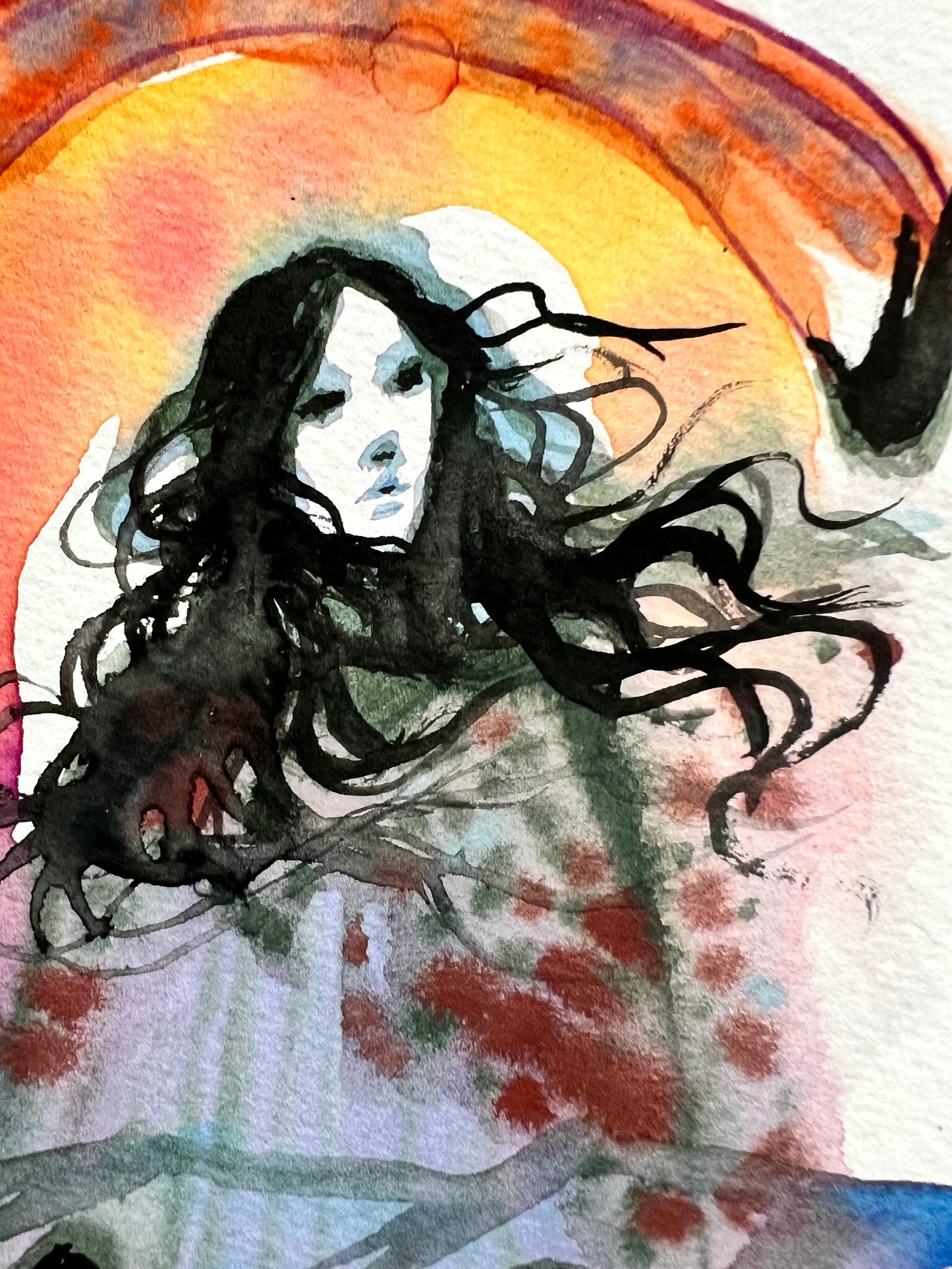 Original watercolor painting: As Above So Below