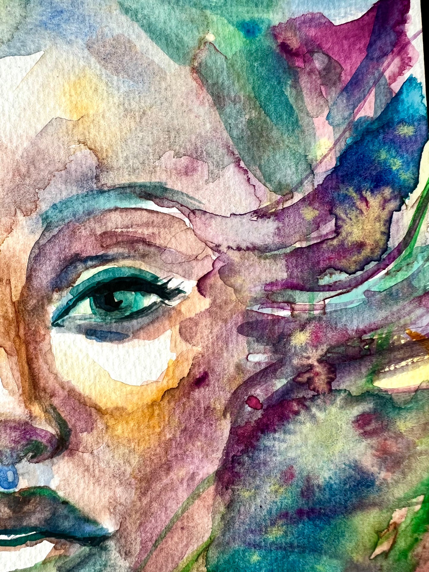 Original watercolor painting: I Dive Deeper