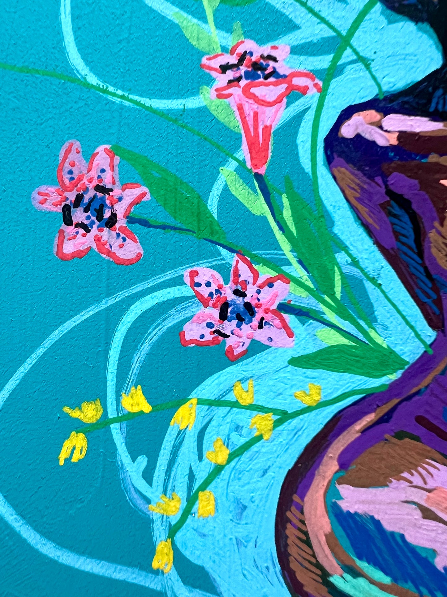 Posca painting: Shaded By The Lillies