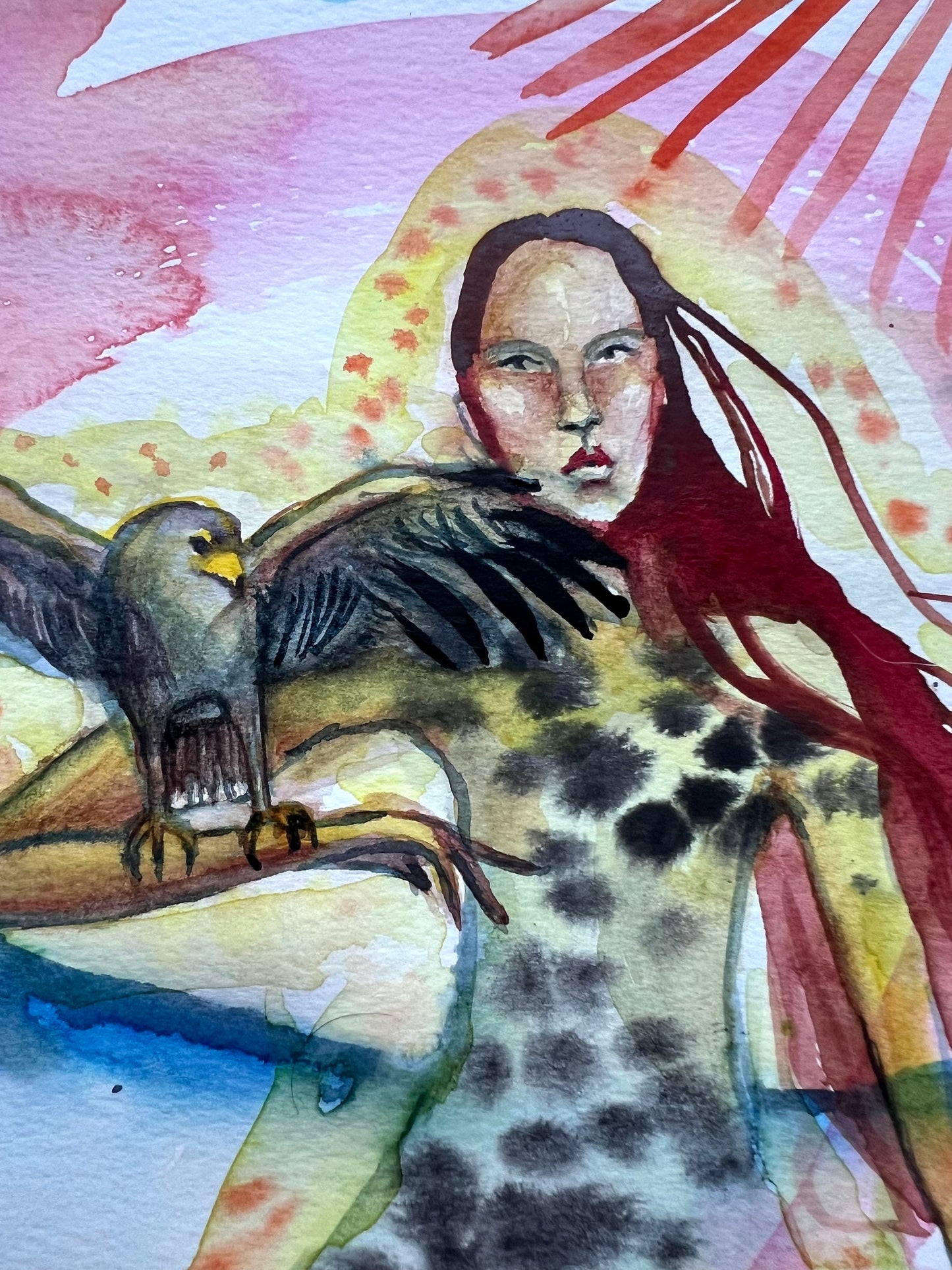 Original, watercolor, painting: All The Stars Shine Upon Me
