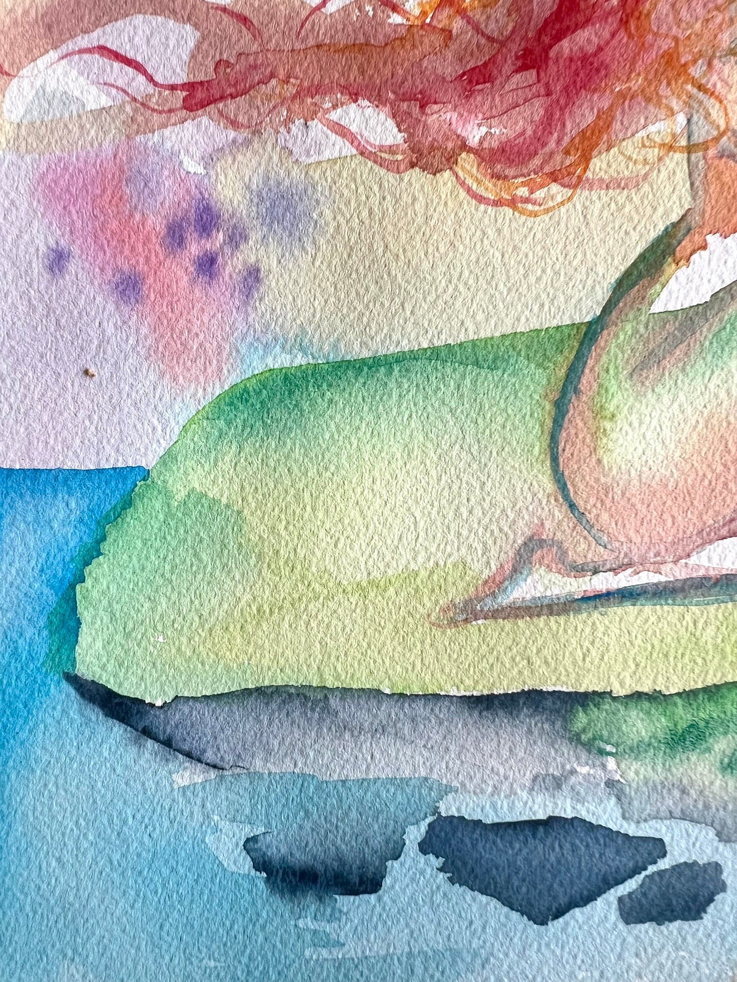 Original, original watercolor painting: My Life With The Sea