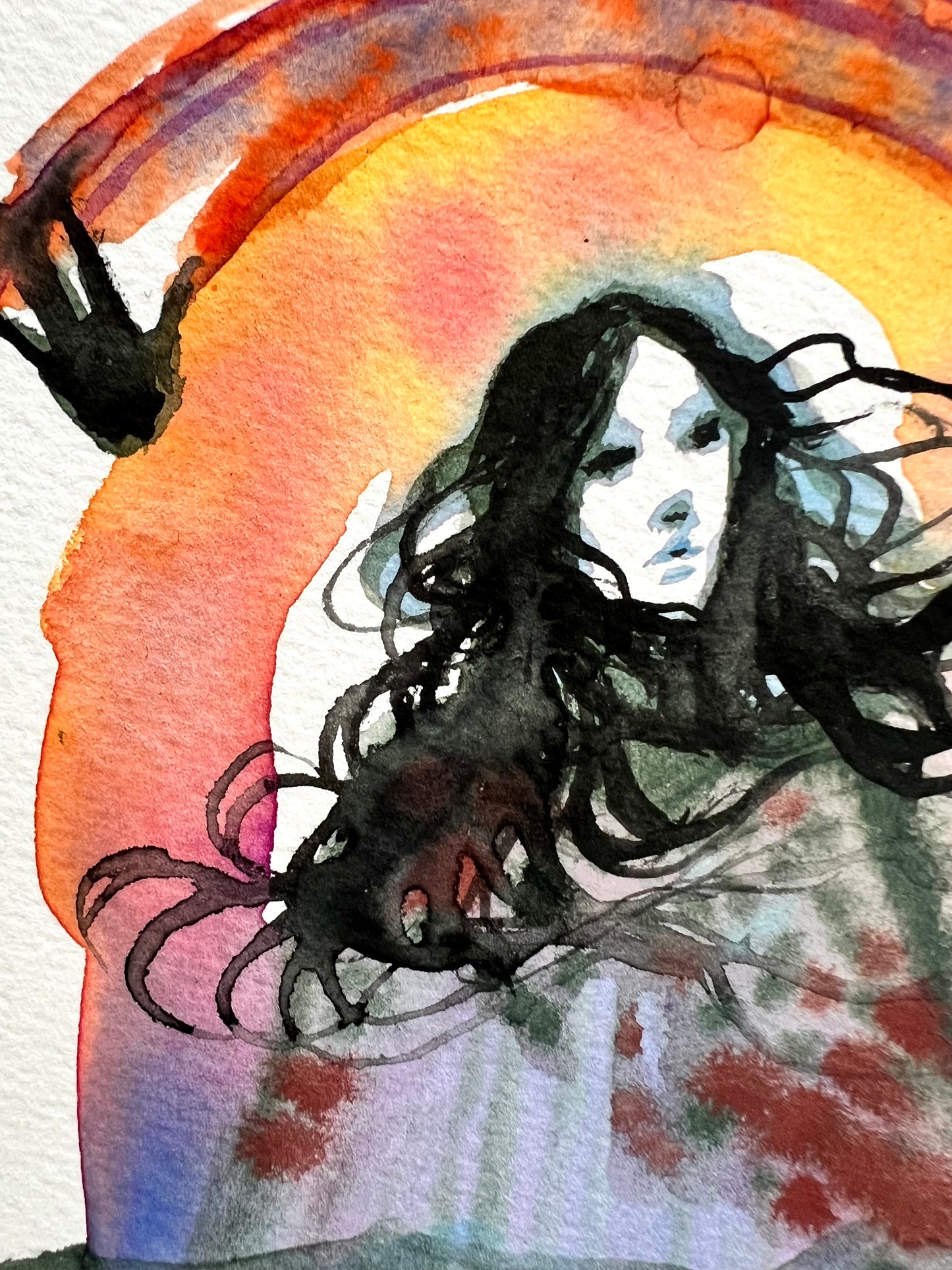 Original watercolor painting: As Above So Below