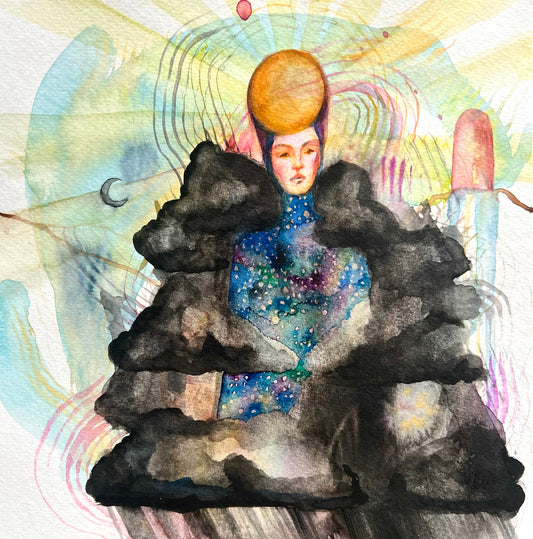 Original watercolor painting: Downpour