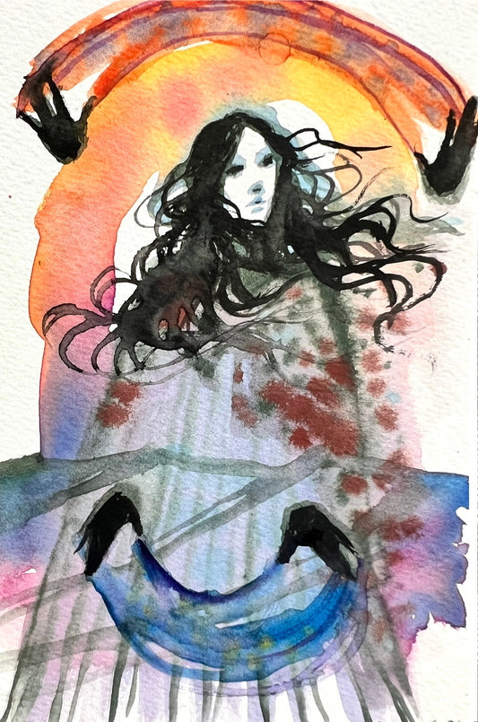 Original watercolor painting: As Above So Below