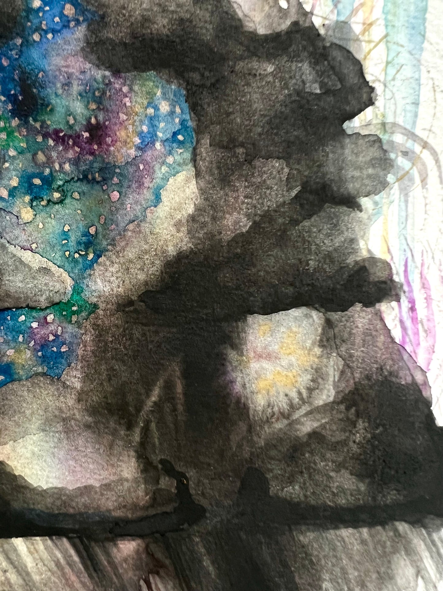 Original watercolor painting: Downpour