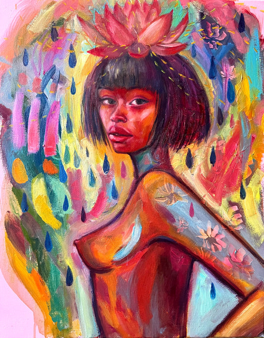 Original oil painting: Lotus Light
