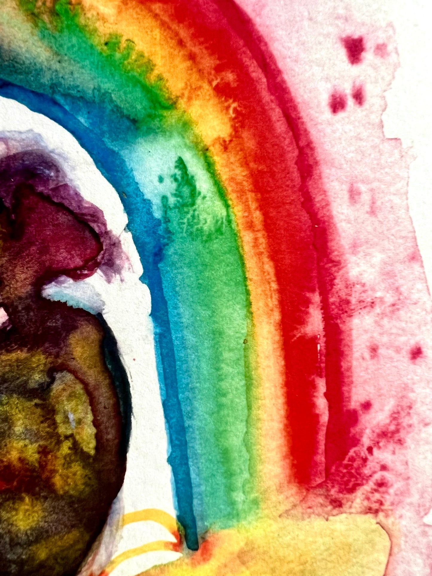 Original watercolor print: Somewhere Under The Rainbow