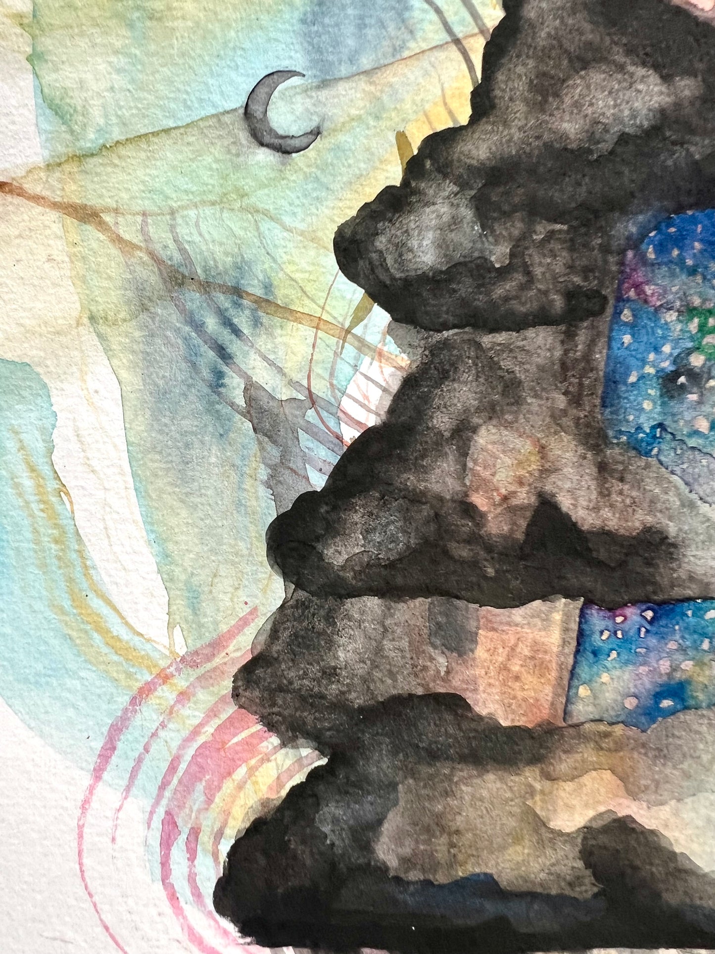 Original watercolor painting: Downpour