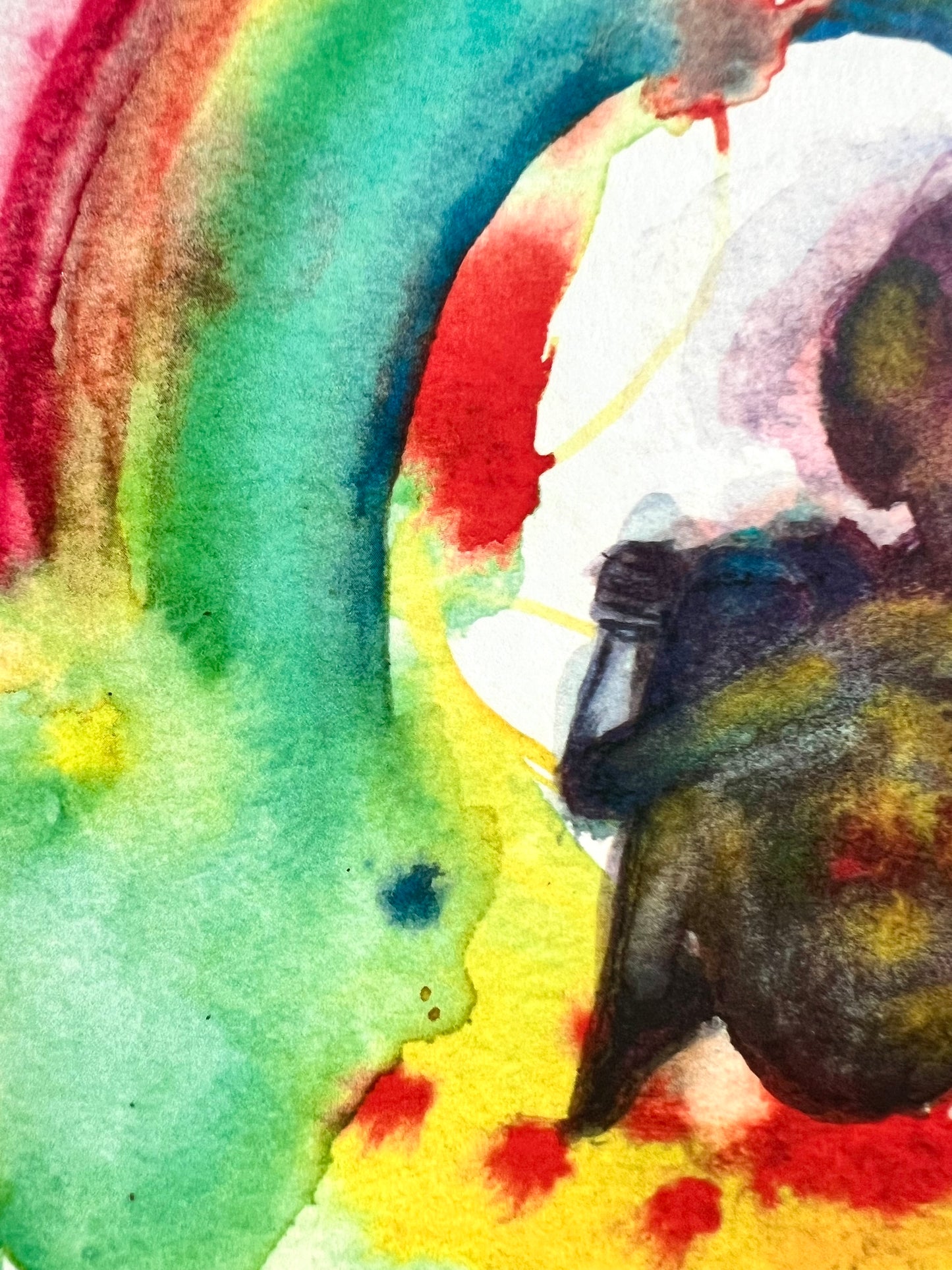 Original watercolor print: Somewhere Under The Rainbow