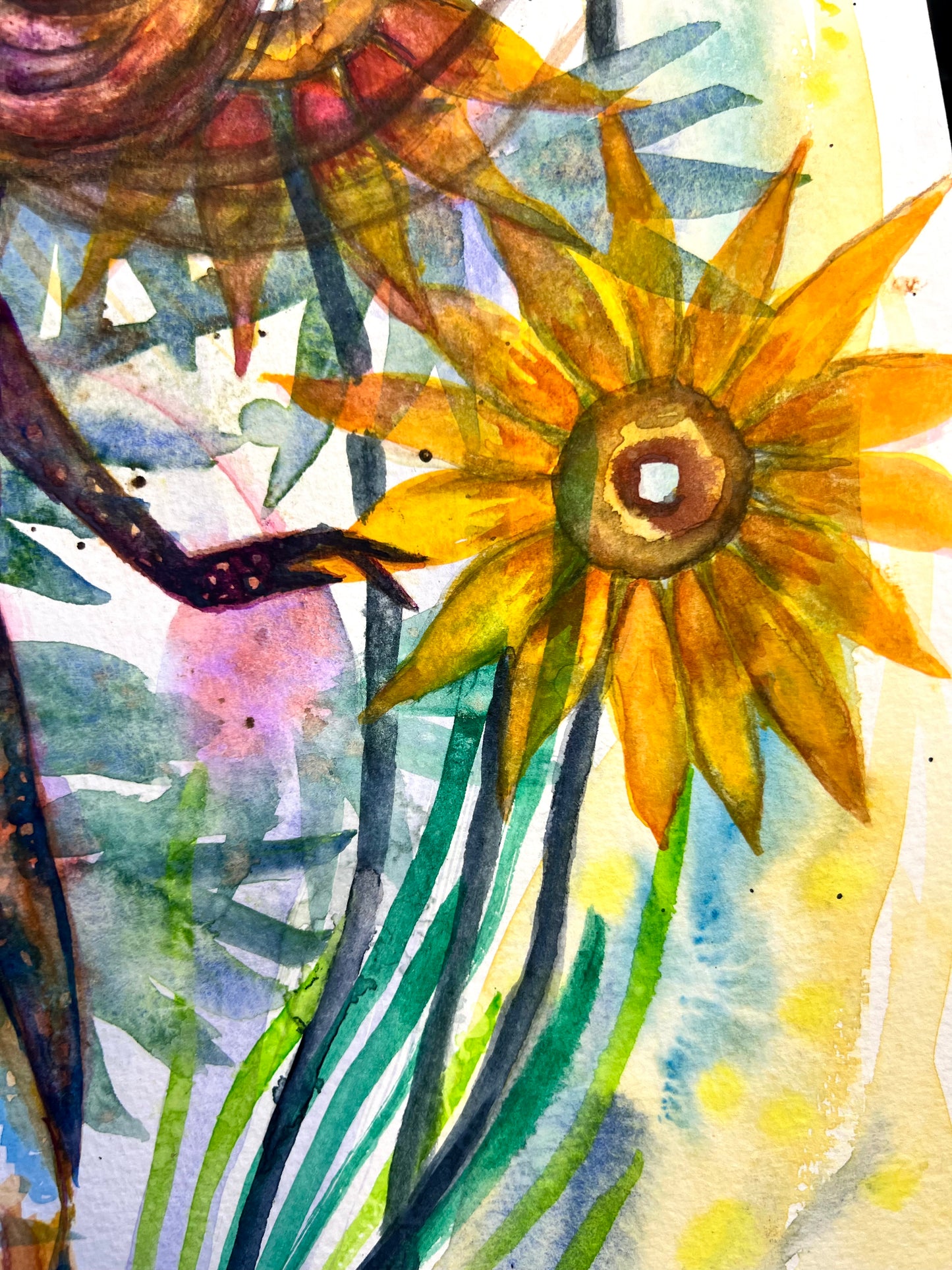 Original watercolor painting: Burying The Sword