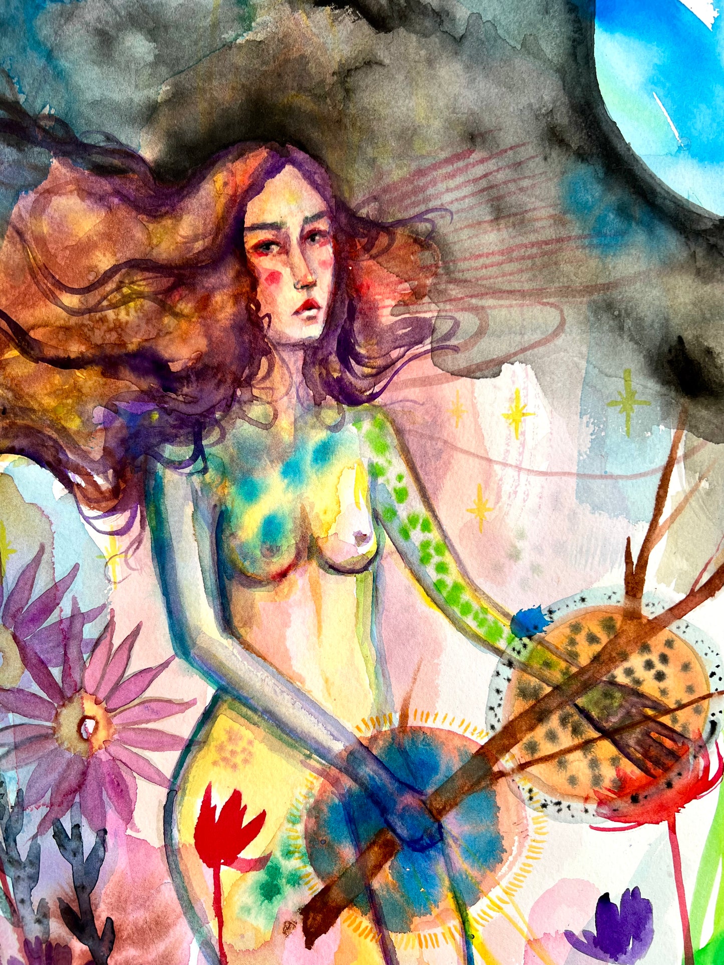 Original watercolor painting: Secrets Of The Night