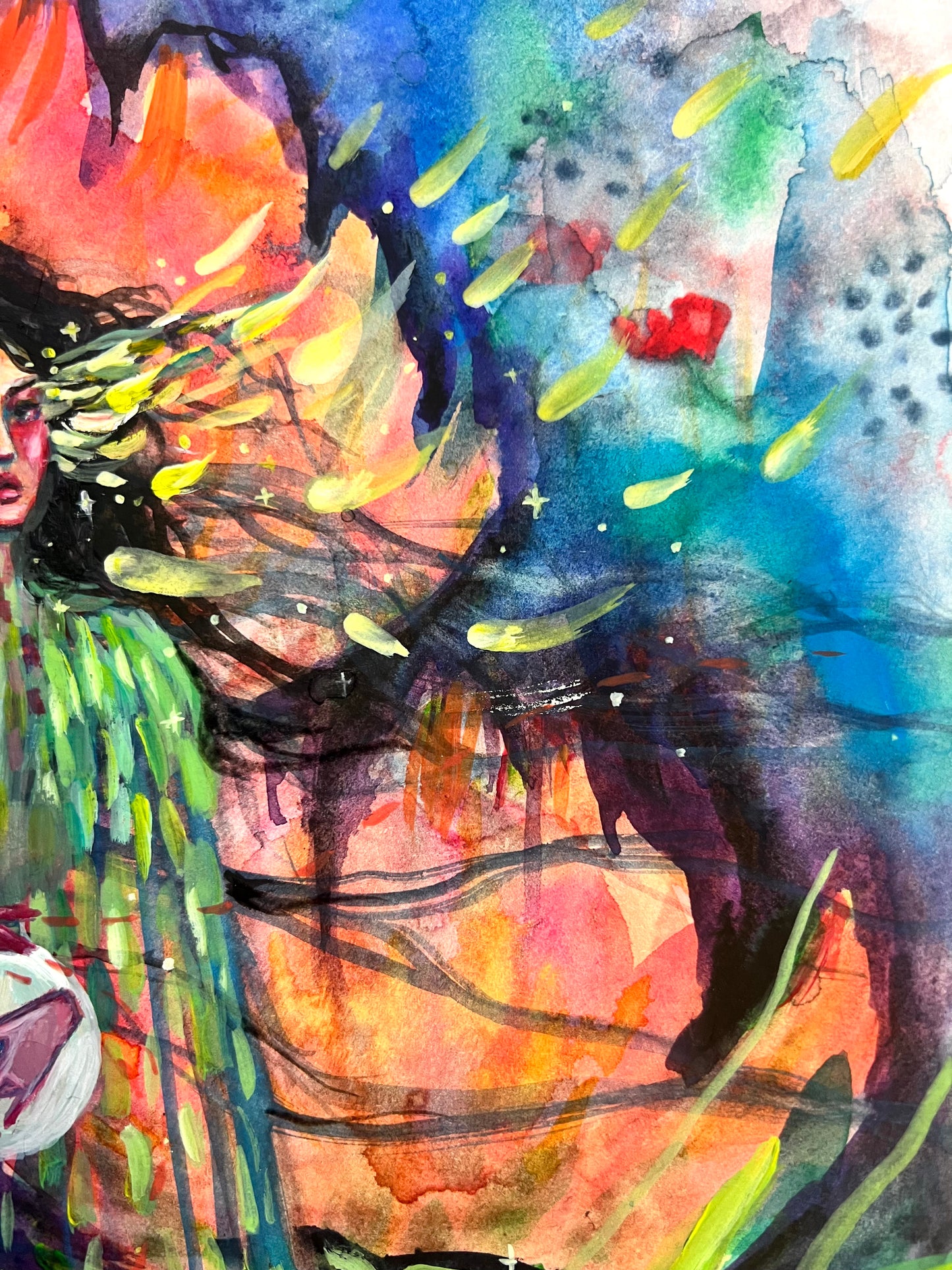Watercolor and gouache painting: Illumination