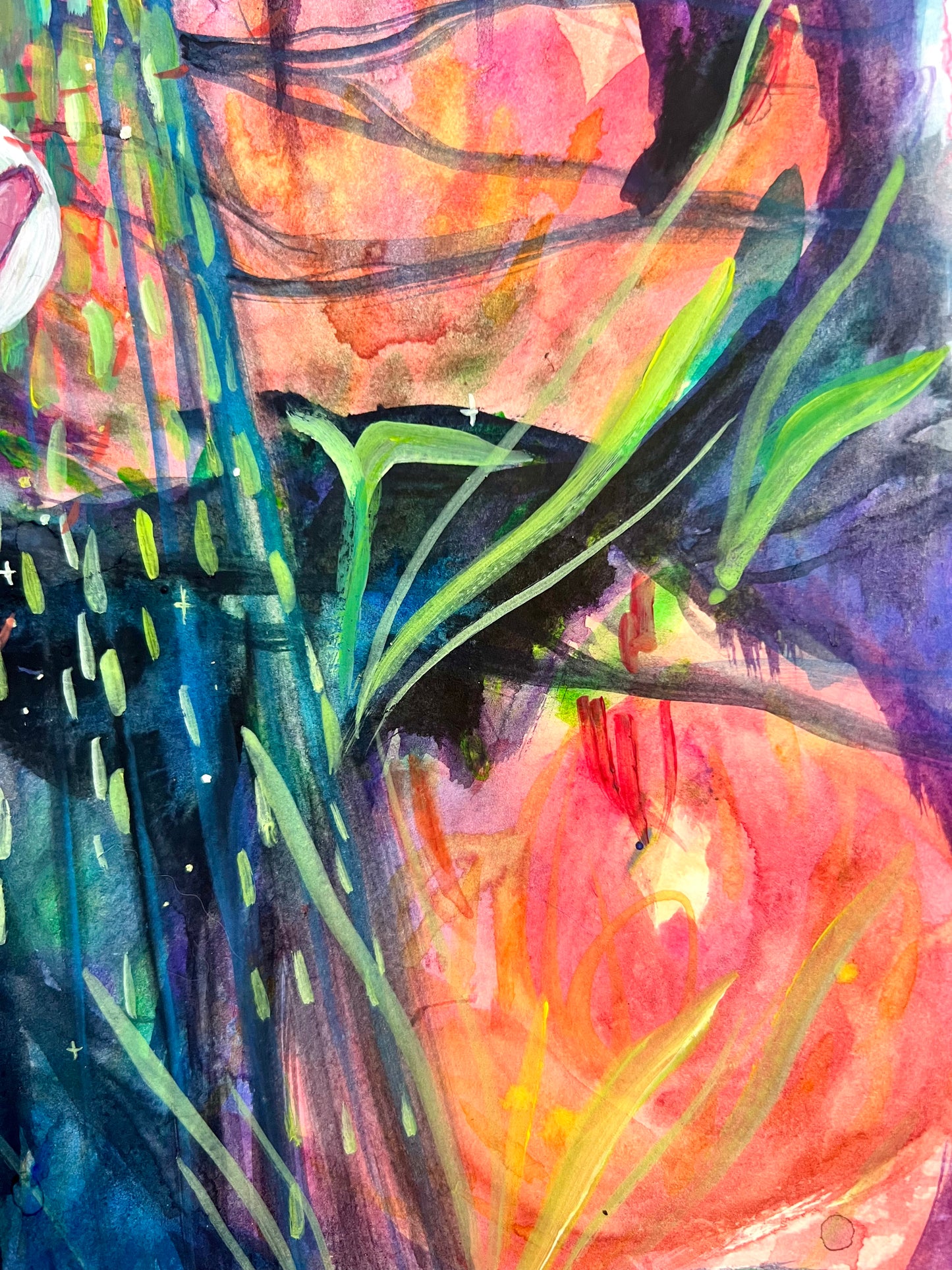 Watercolor and gouache painting: Illumination