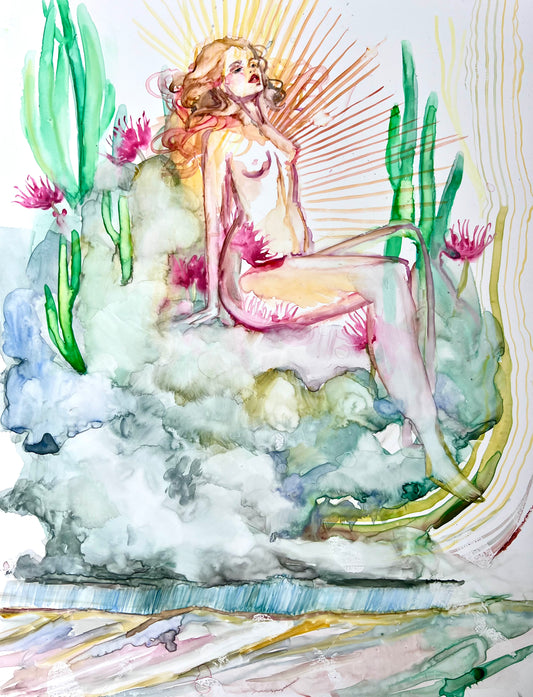 Original watercolor painting: All That Rain Promises