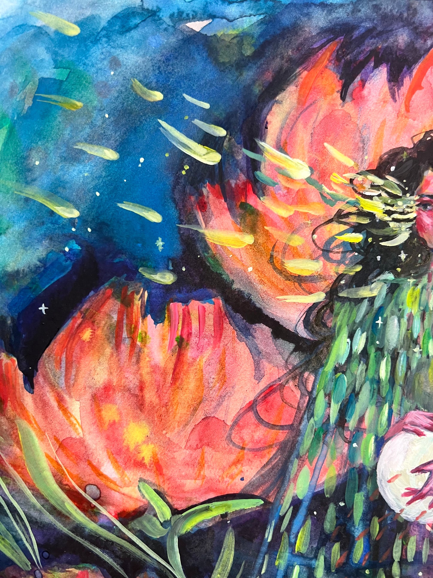 Watercolor and gouache painting: Illumination