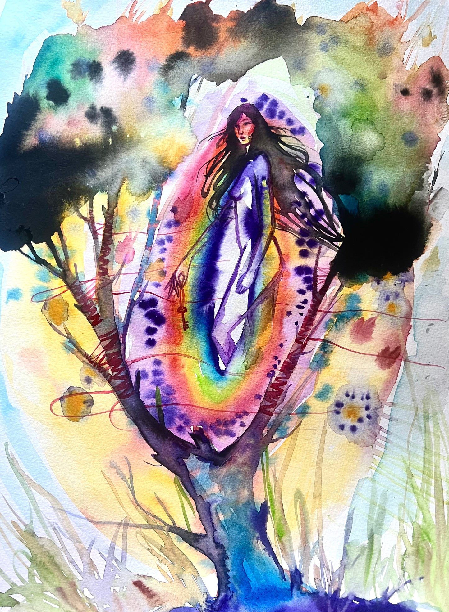 Original watercolor painting: The Tree Of New Beginnings