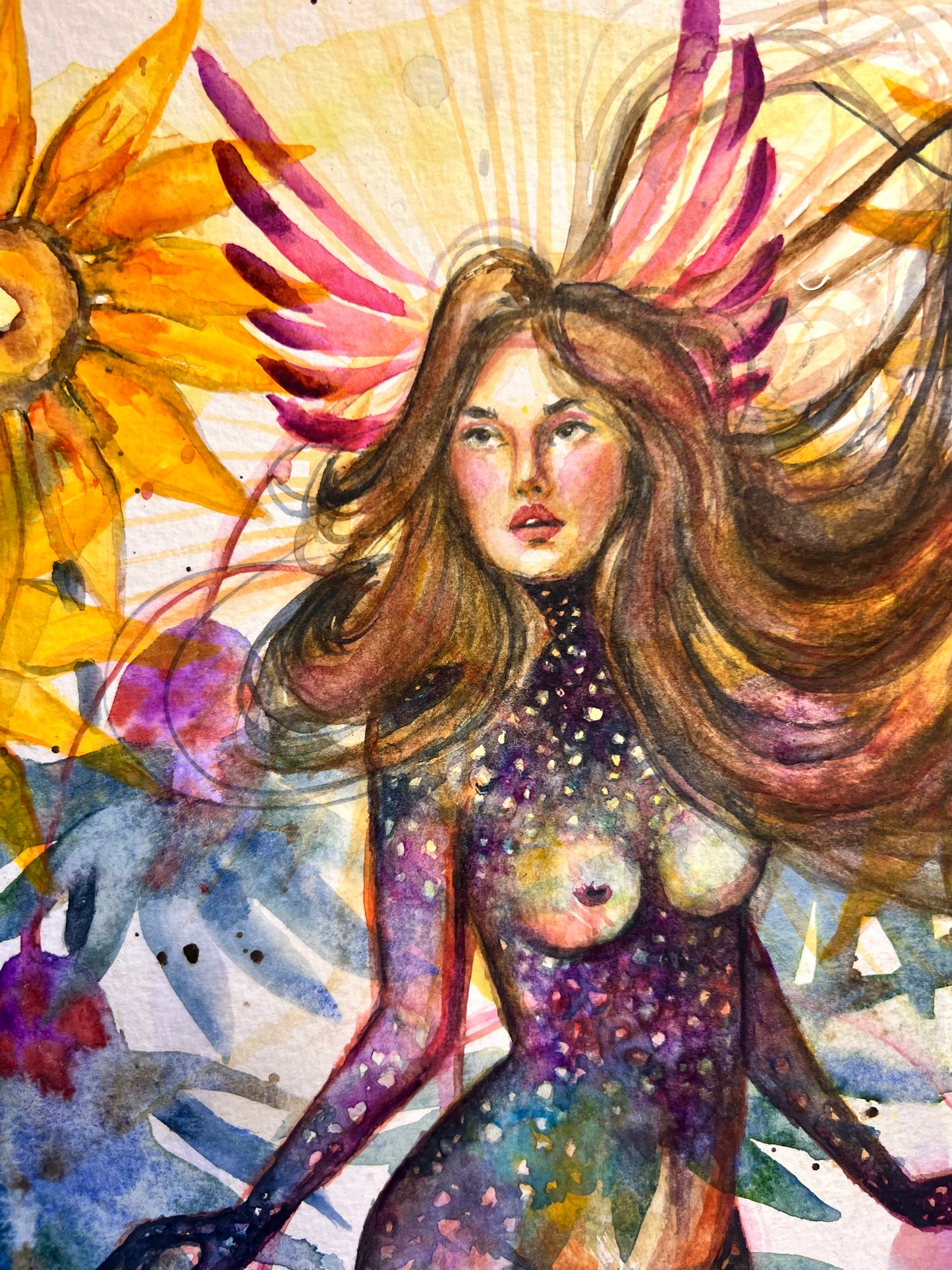 Original watercolor painting: Burying The Sword
