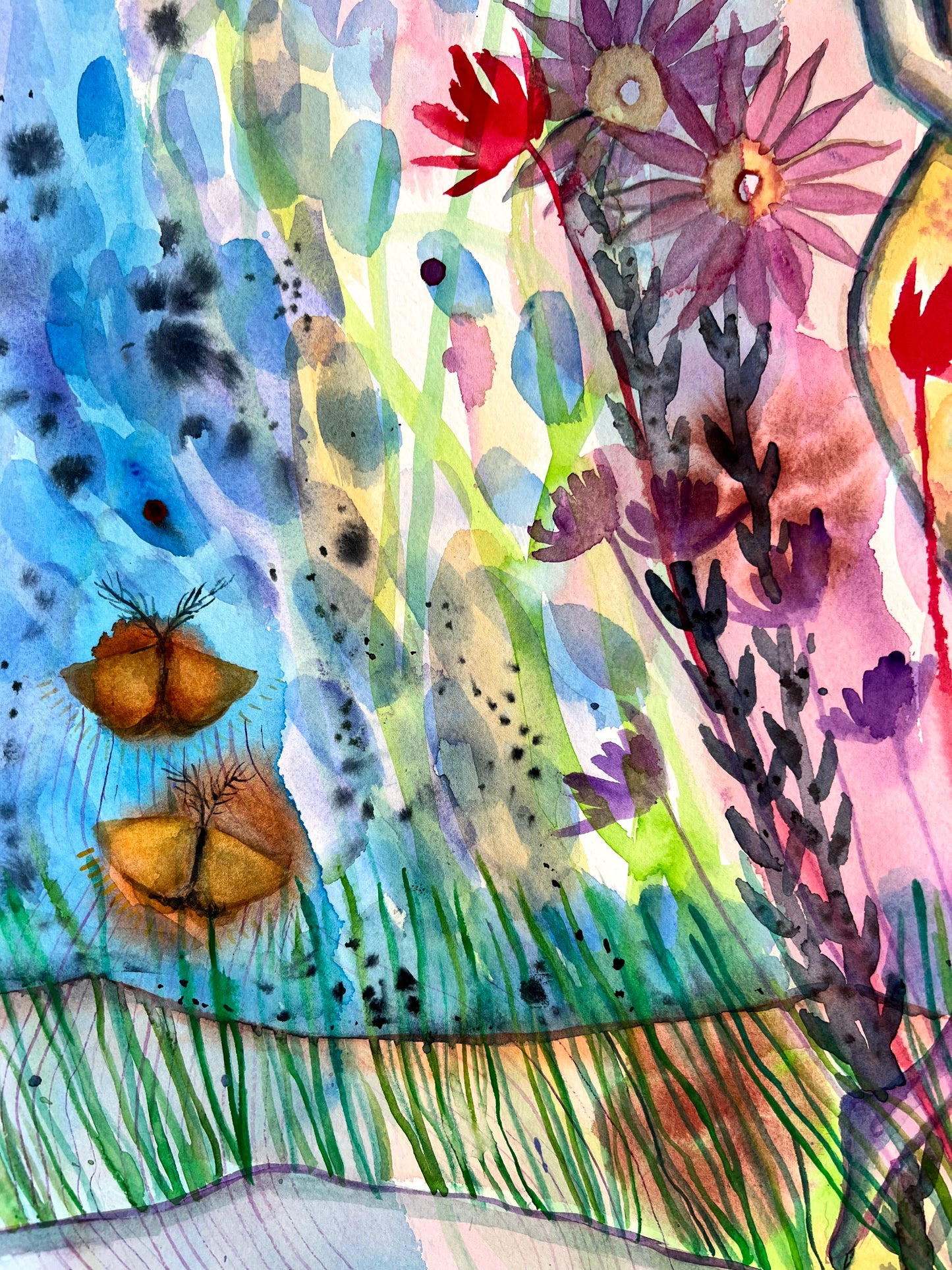 Original watercolor painting: Secrets Of The Night