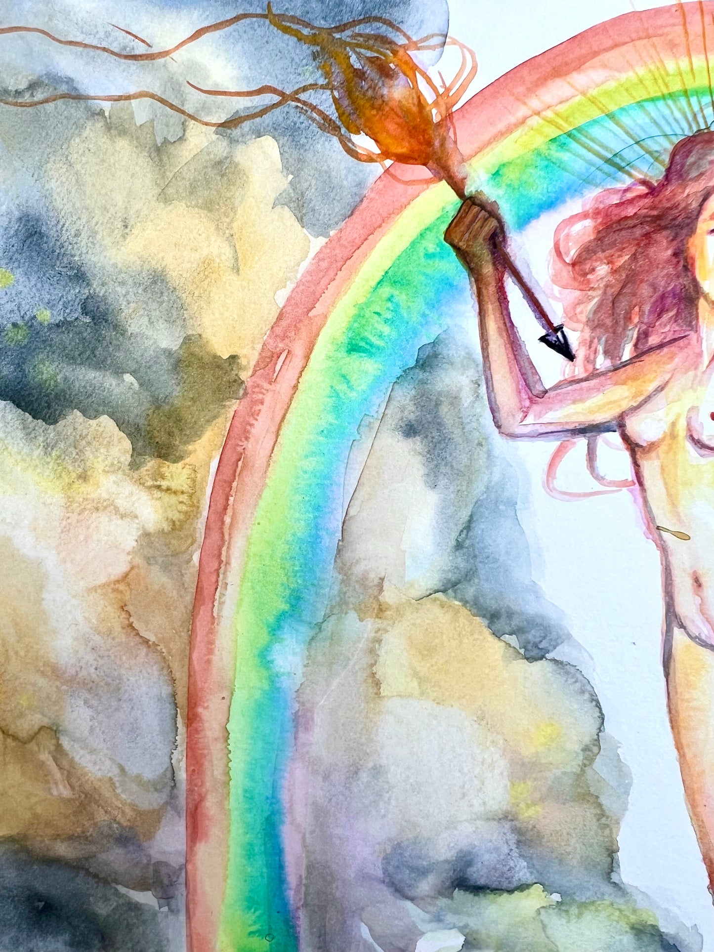 Original watercolor painting: A Storm Is Coming