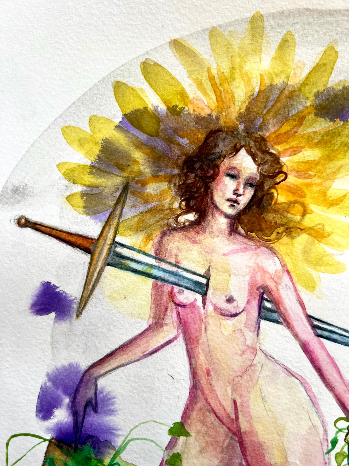 Original watercolor painting: The Severing The Mending