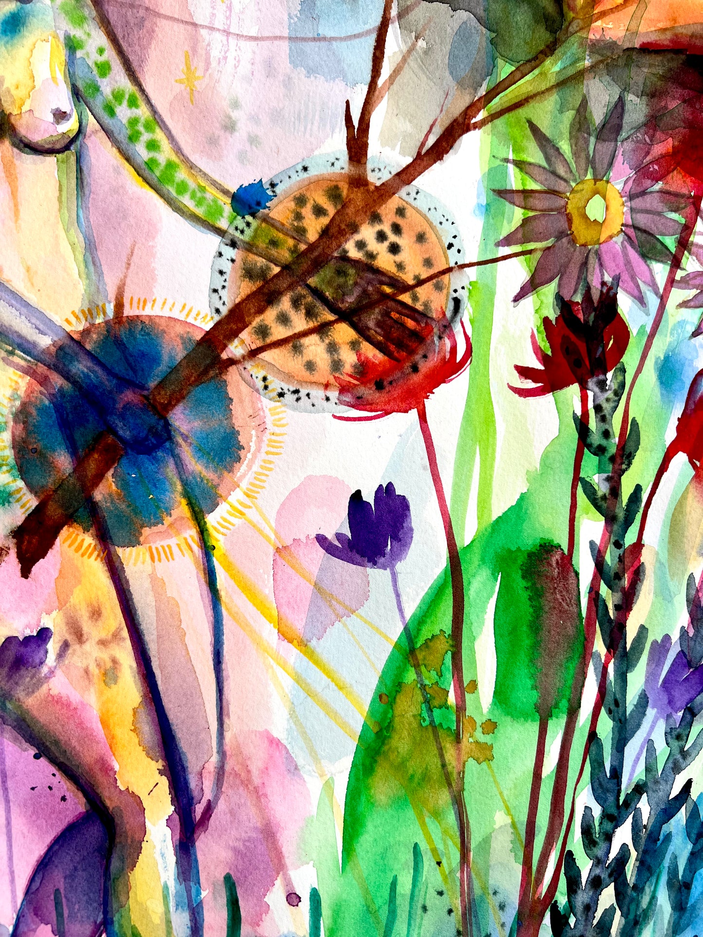 Original watercolor painting: Secrets Of The Night