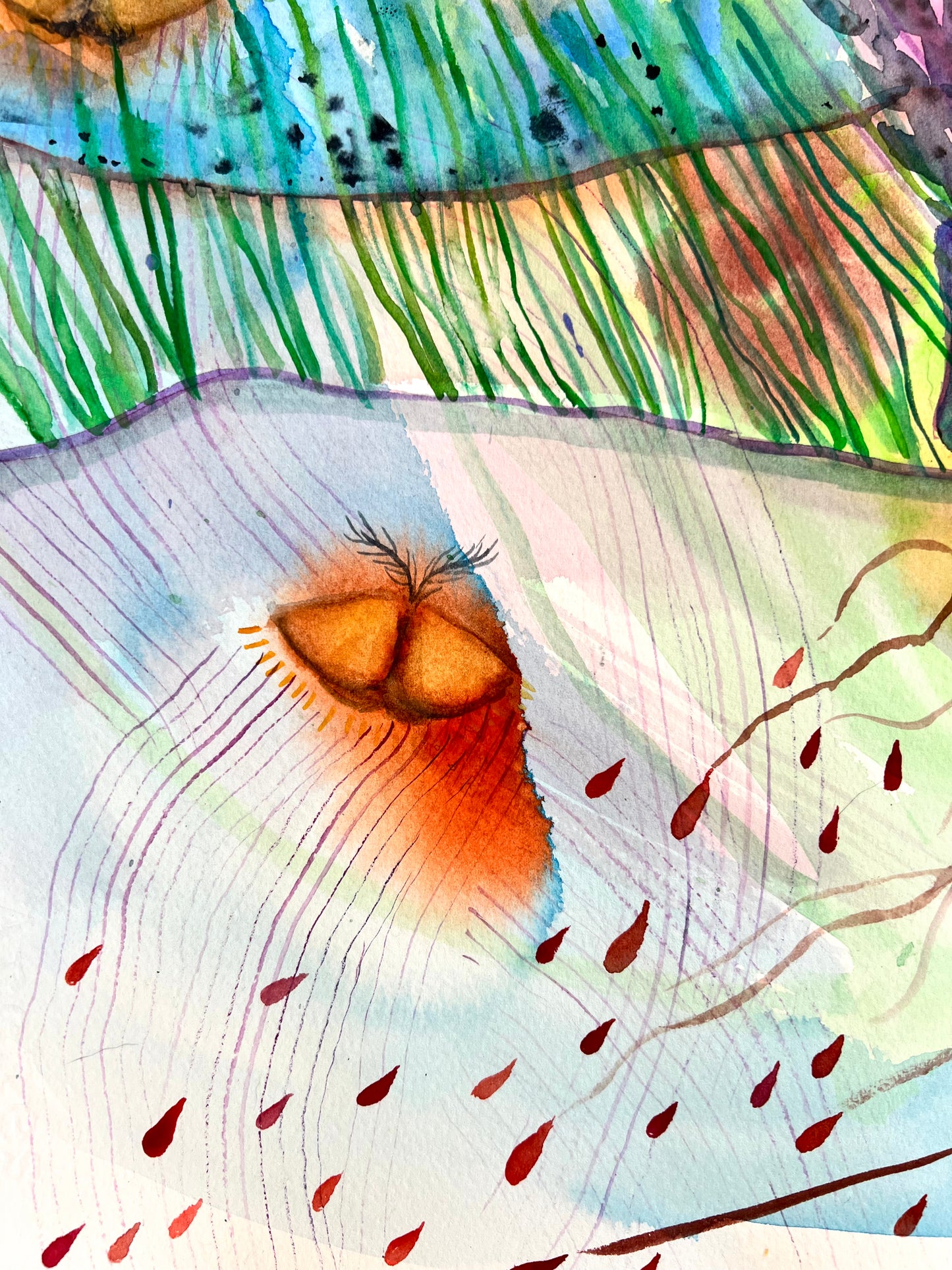 Original watercolor painting: Secrets Of The Night