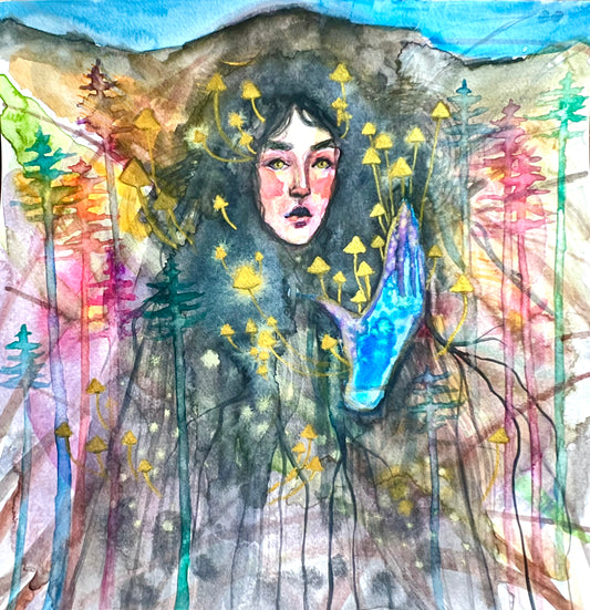 Original watercolor painting: The Forest Is Alive