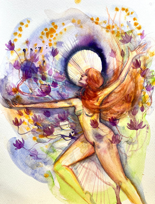 Original watercolor painting: Liberated Bloom