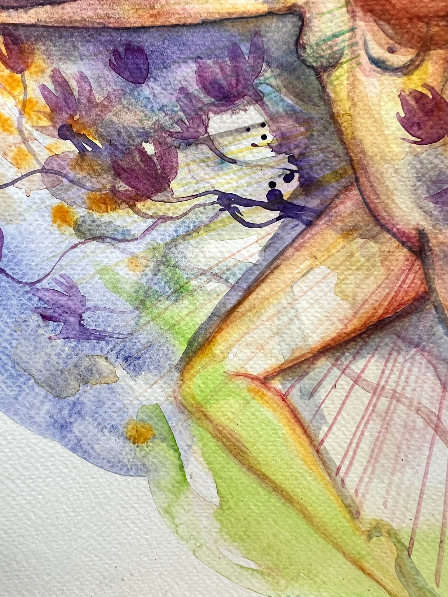 Original watercolor painting: Liberated Bloom