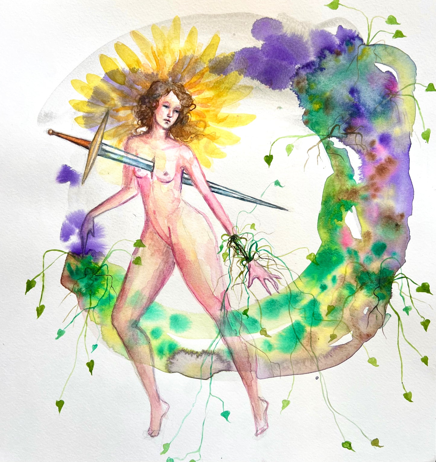 Original watercolor painting: The Severing The Mending