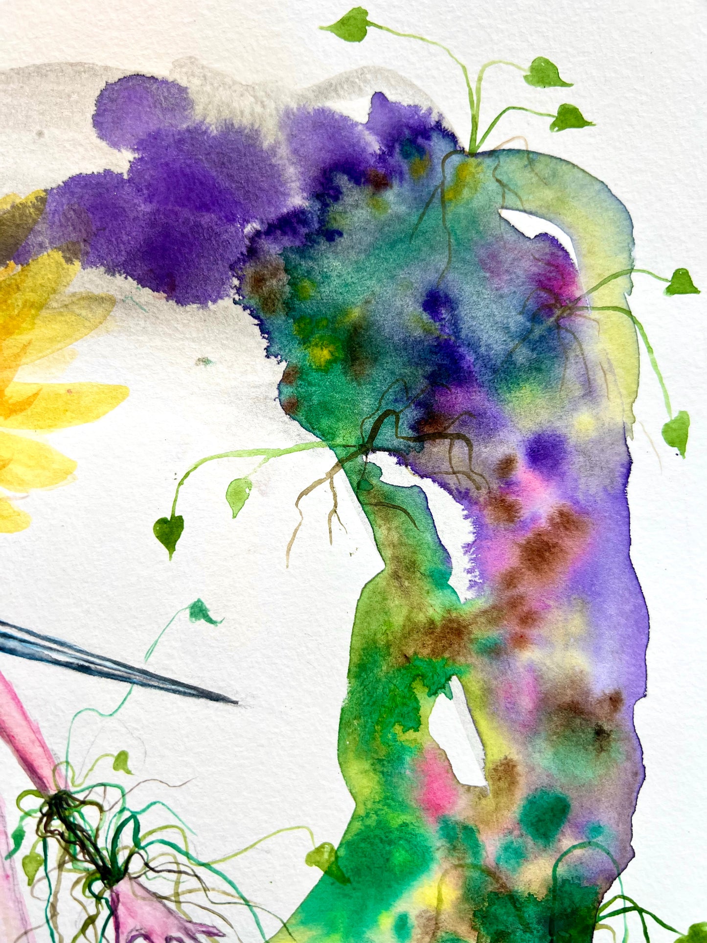 Original watercolor painting: The Severing The Mending