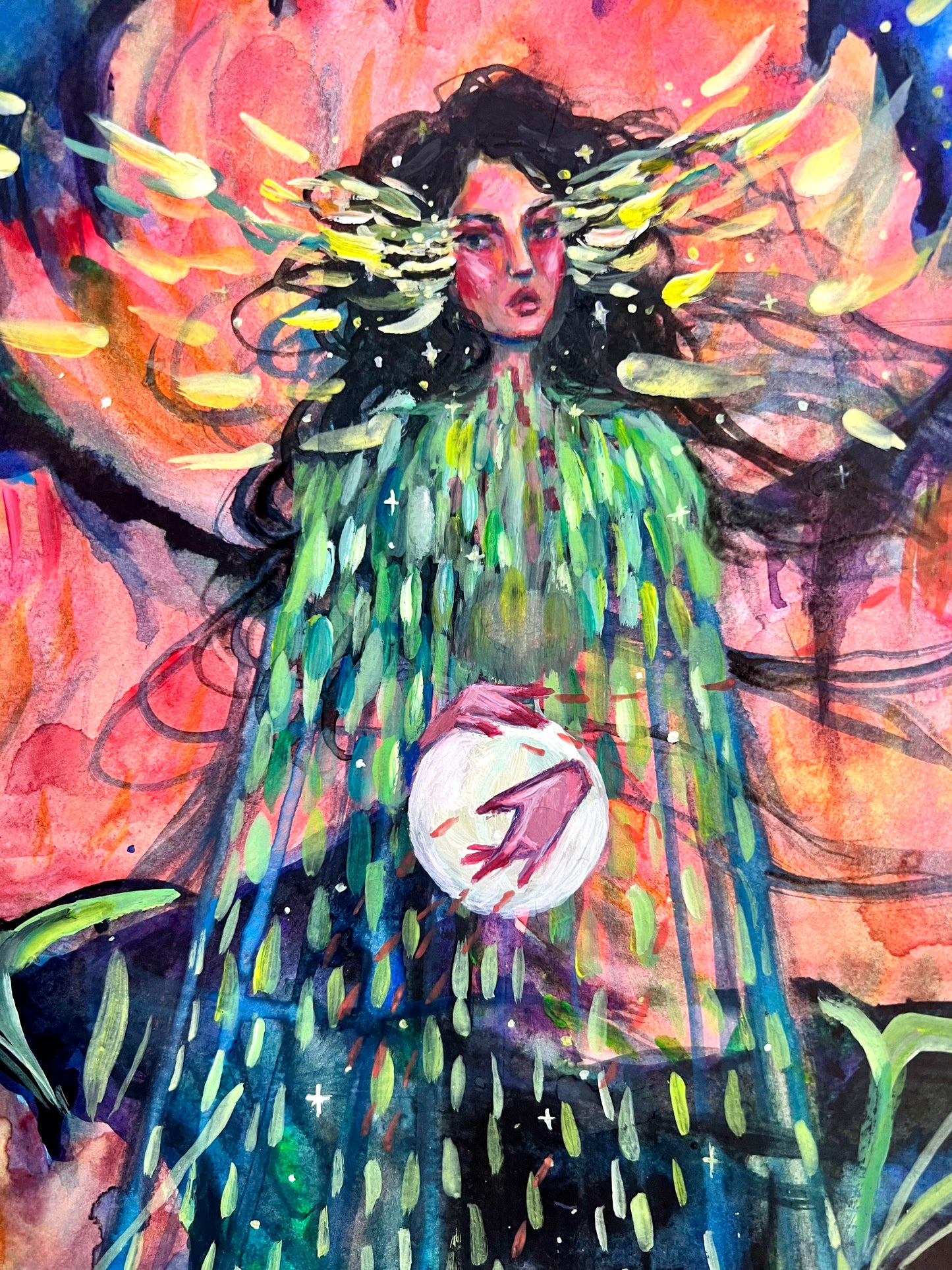 Watercolor and gouache painting: Illumination