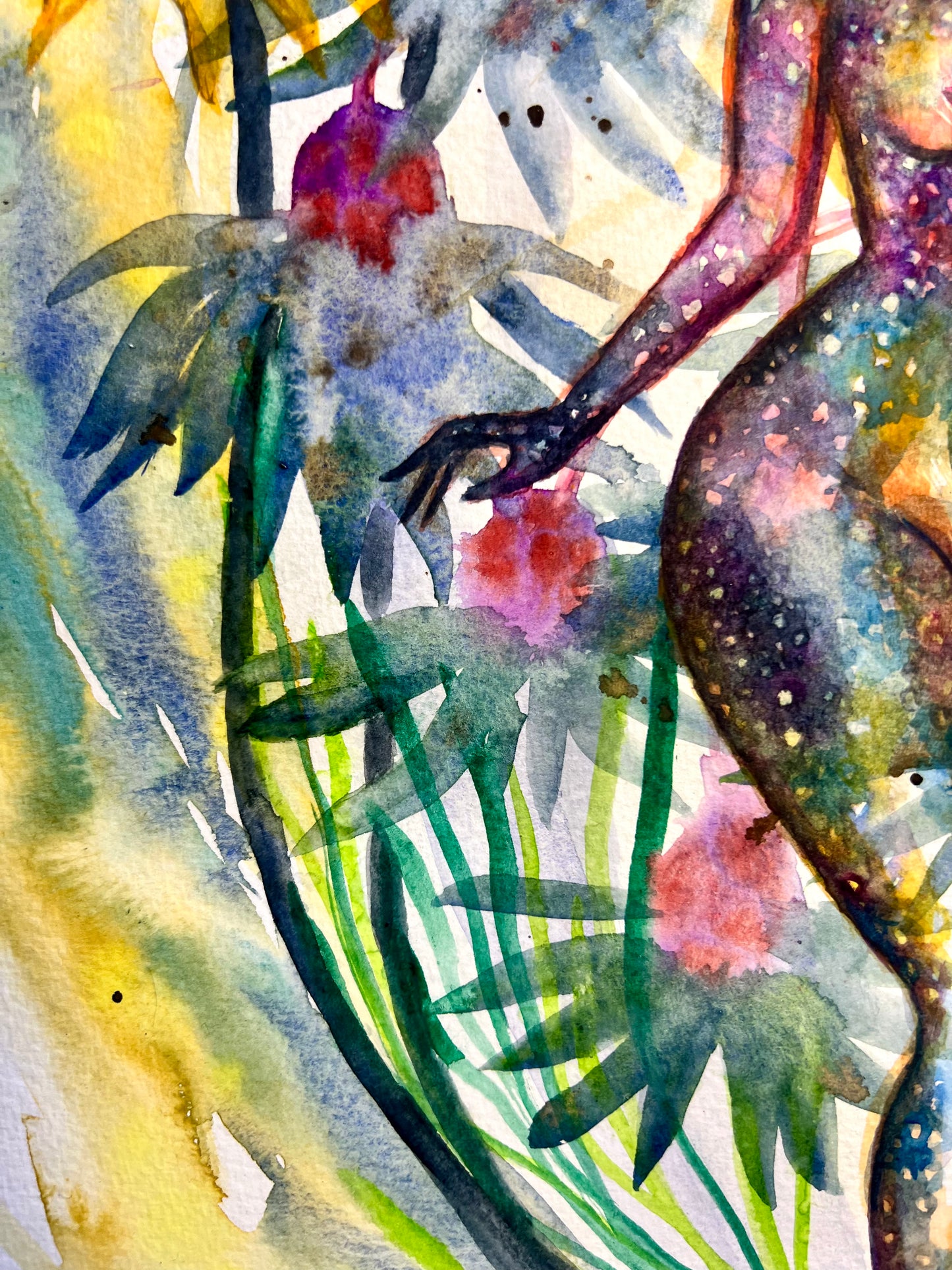 Original watercolor painting: Burying The Sword
