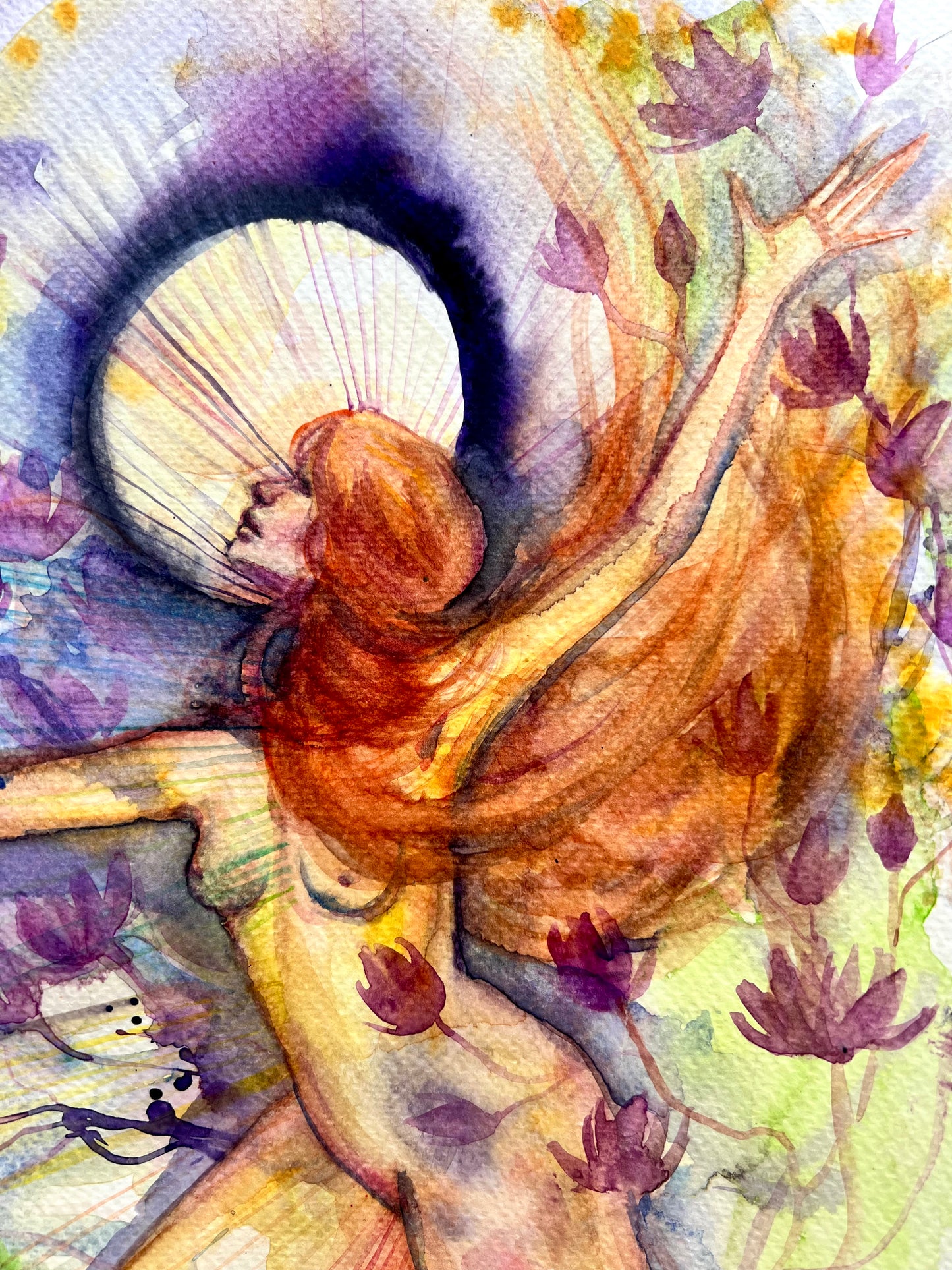 Original watercolor painting: Liberated Bloom
