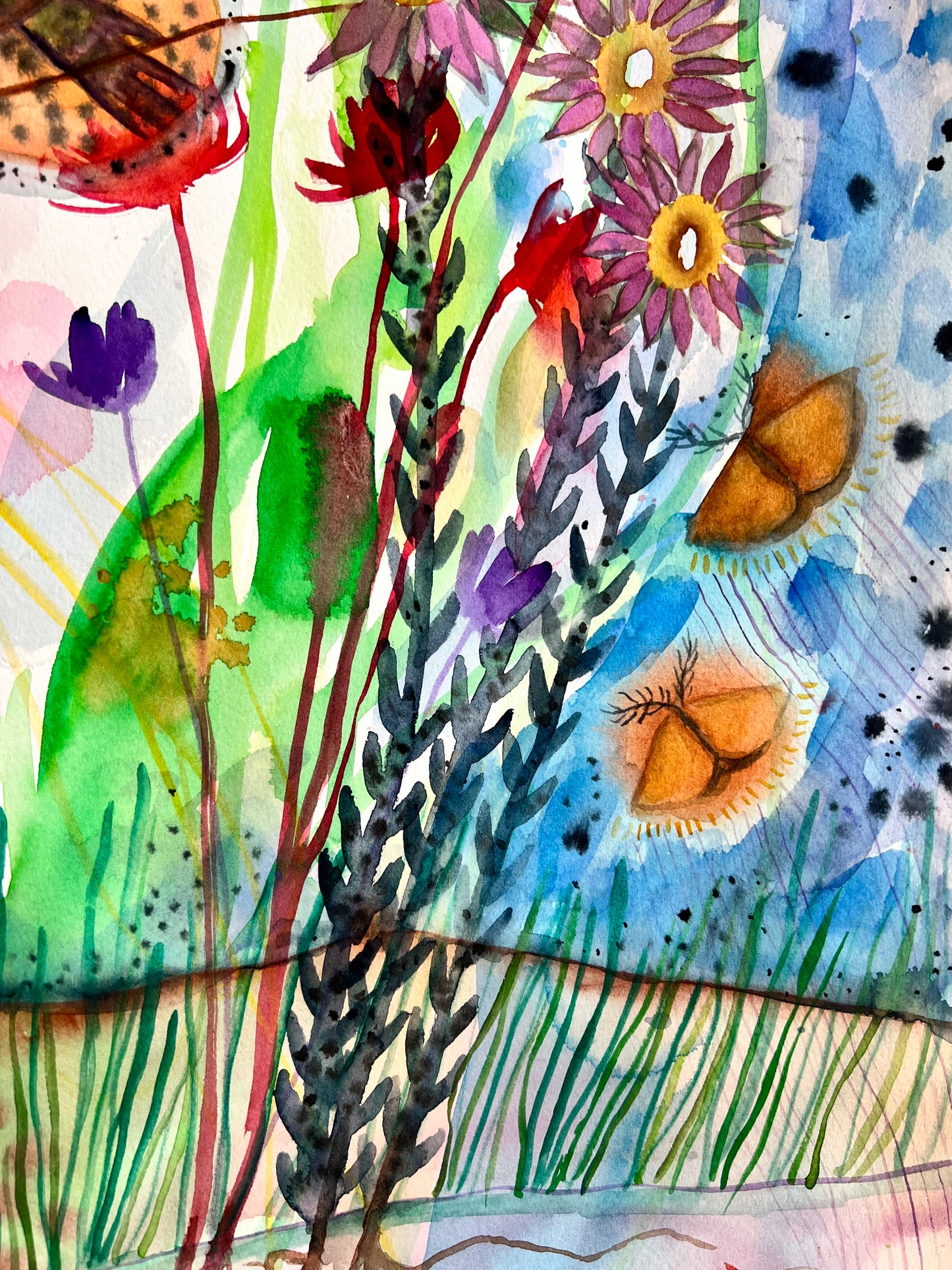 Original watercolor painting: Secrets Of The Night