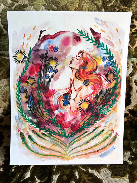 Original watercolor print: Breathe Of Life