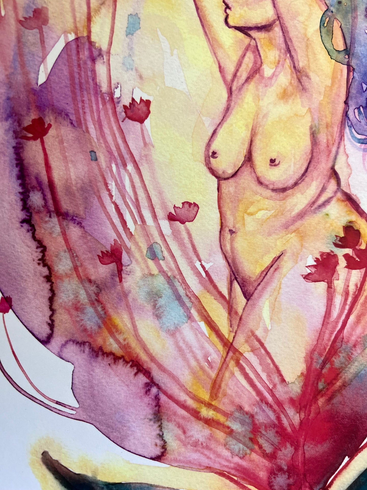 Original watercolor print: My Open Heart
