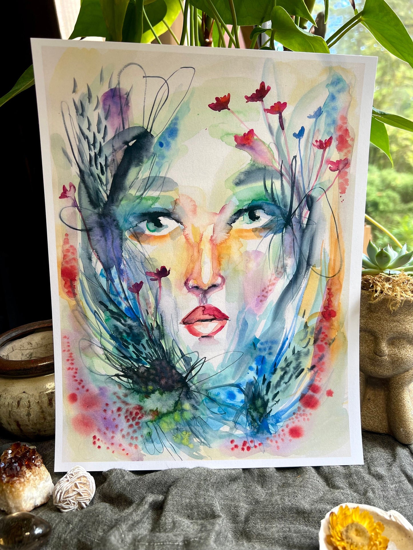 Original watercolor print: To Become