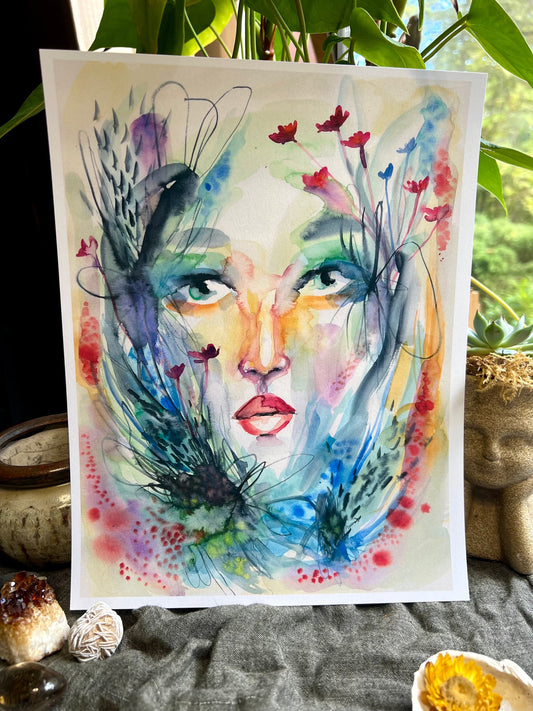 Original watercolor print: To Become