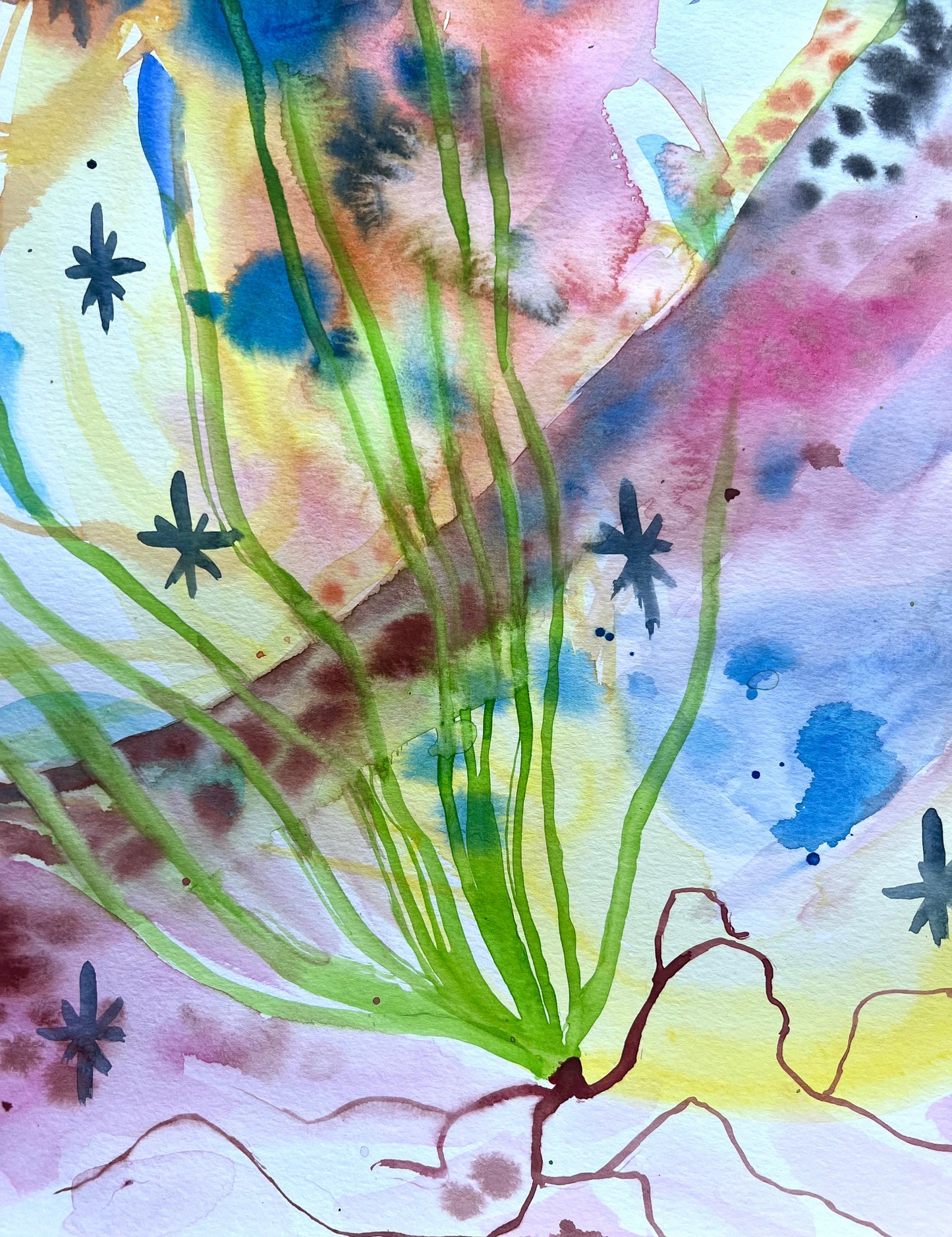 Original, watercolor, painting: All The Stars Shine Upon Me
