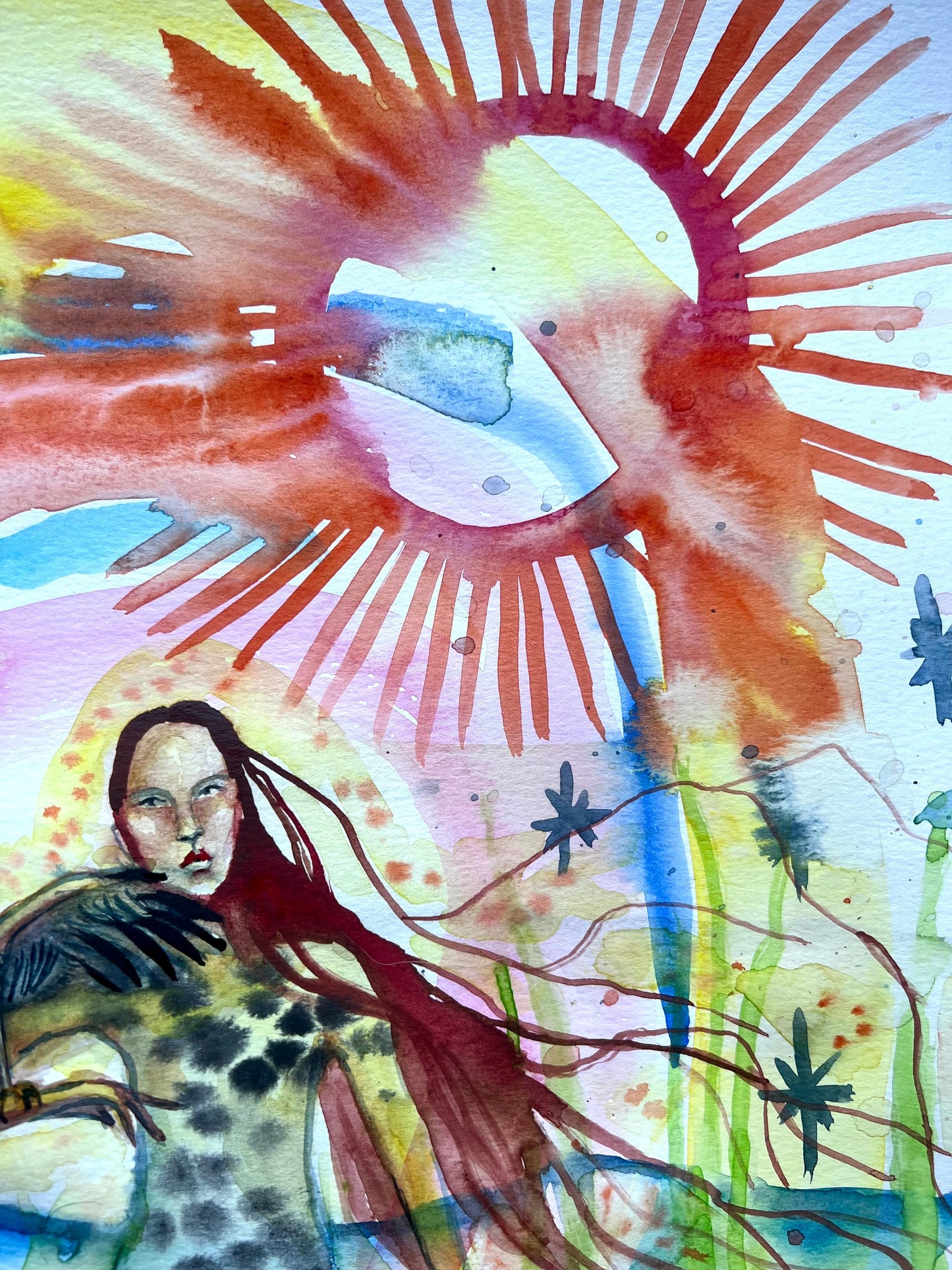 Original, watercolor, painting: All The Stars Shine Upon Me