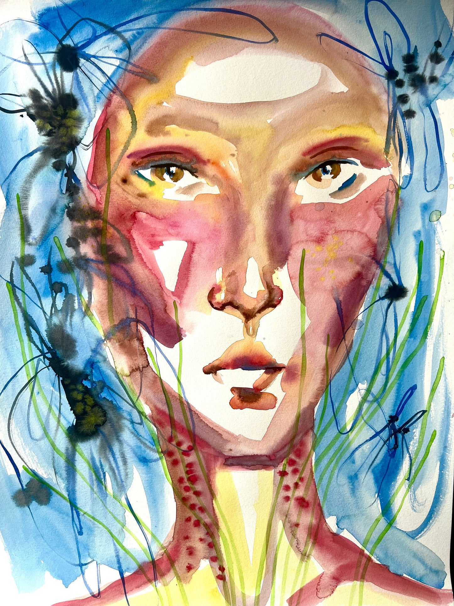 Original, watercolor, painting: Emotional Awakening