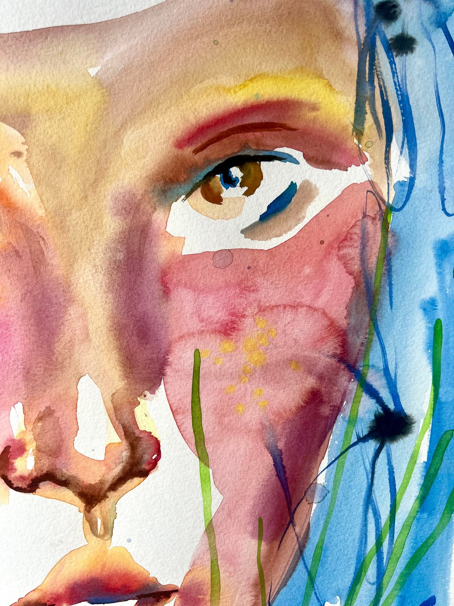 Original, watercolor, painting: Emotional Awakening