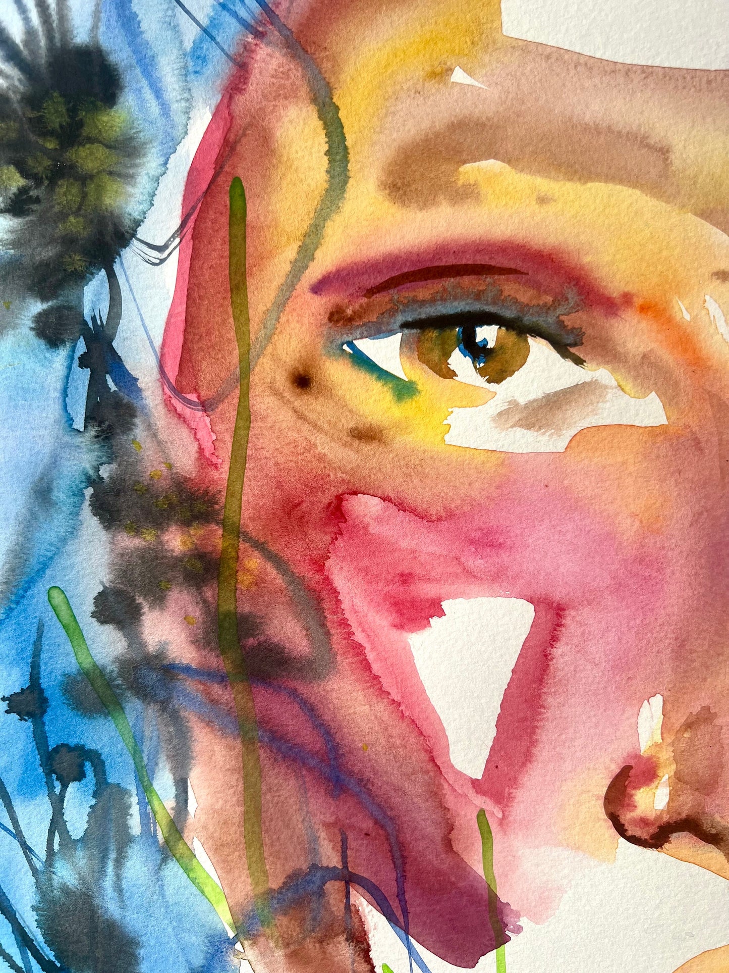 Original, watercolor, painting: Emotional Awakening