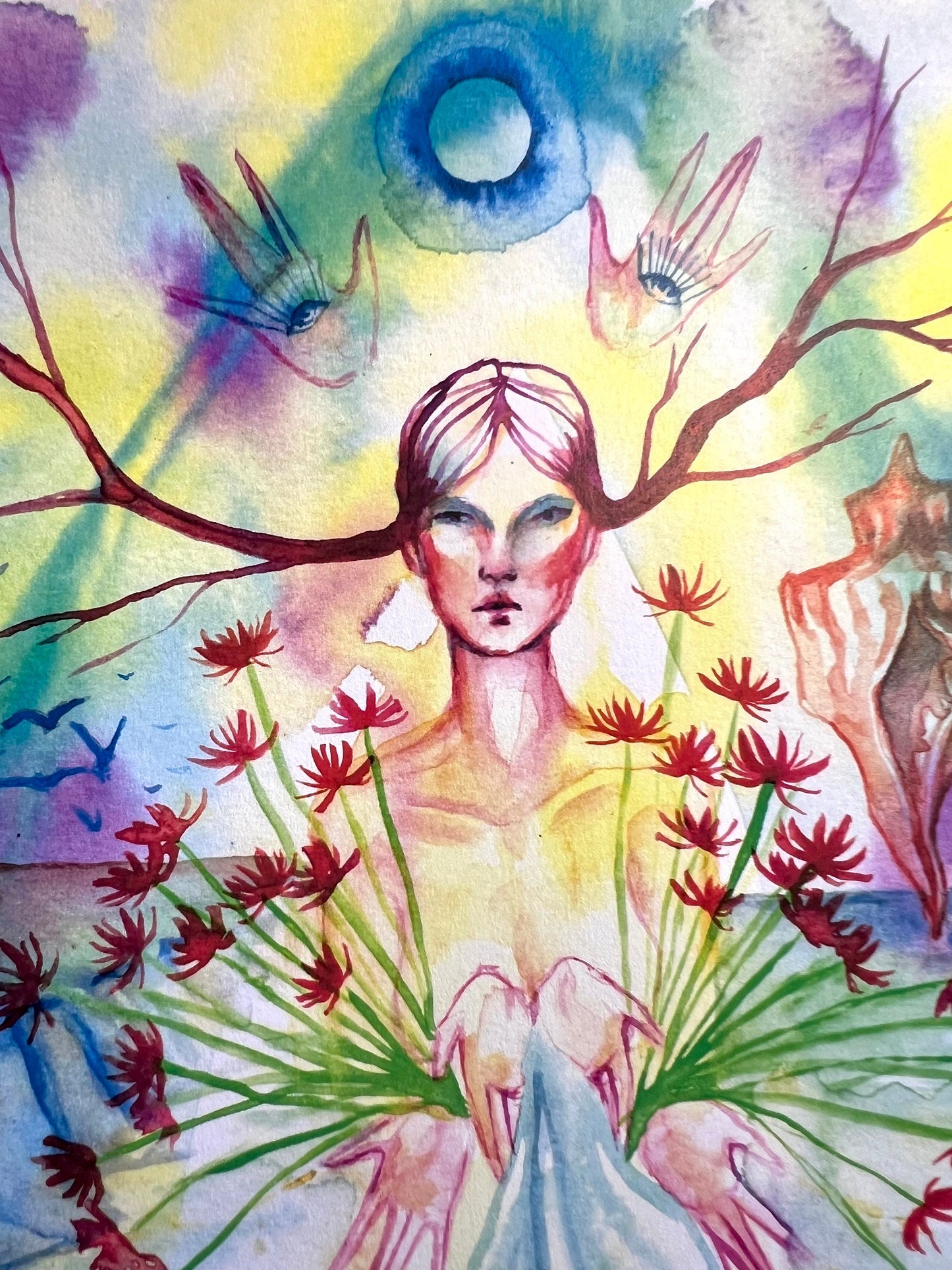 Original watercolor print: My Offerings