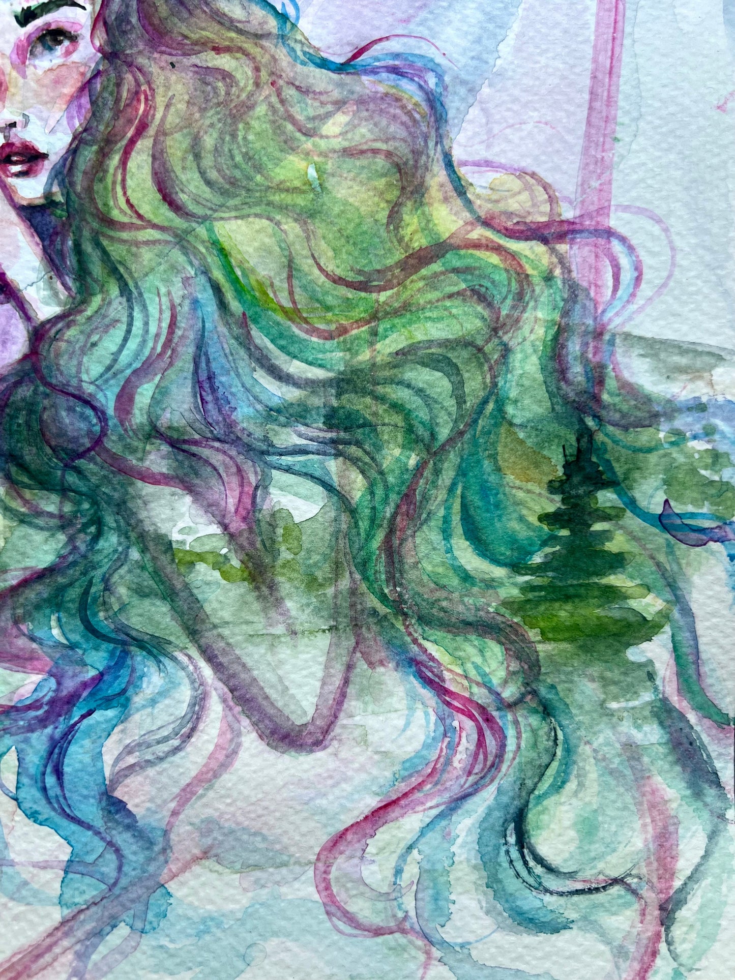 Original watercolor painting: Earth Beacon