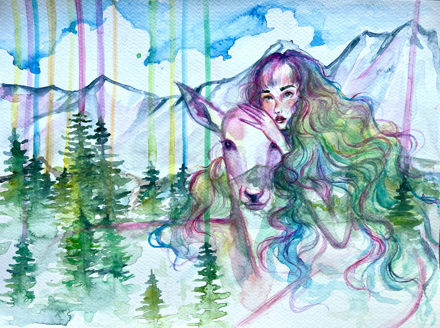 Original watercolor painting: Earth Beacon