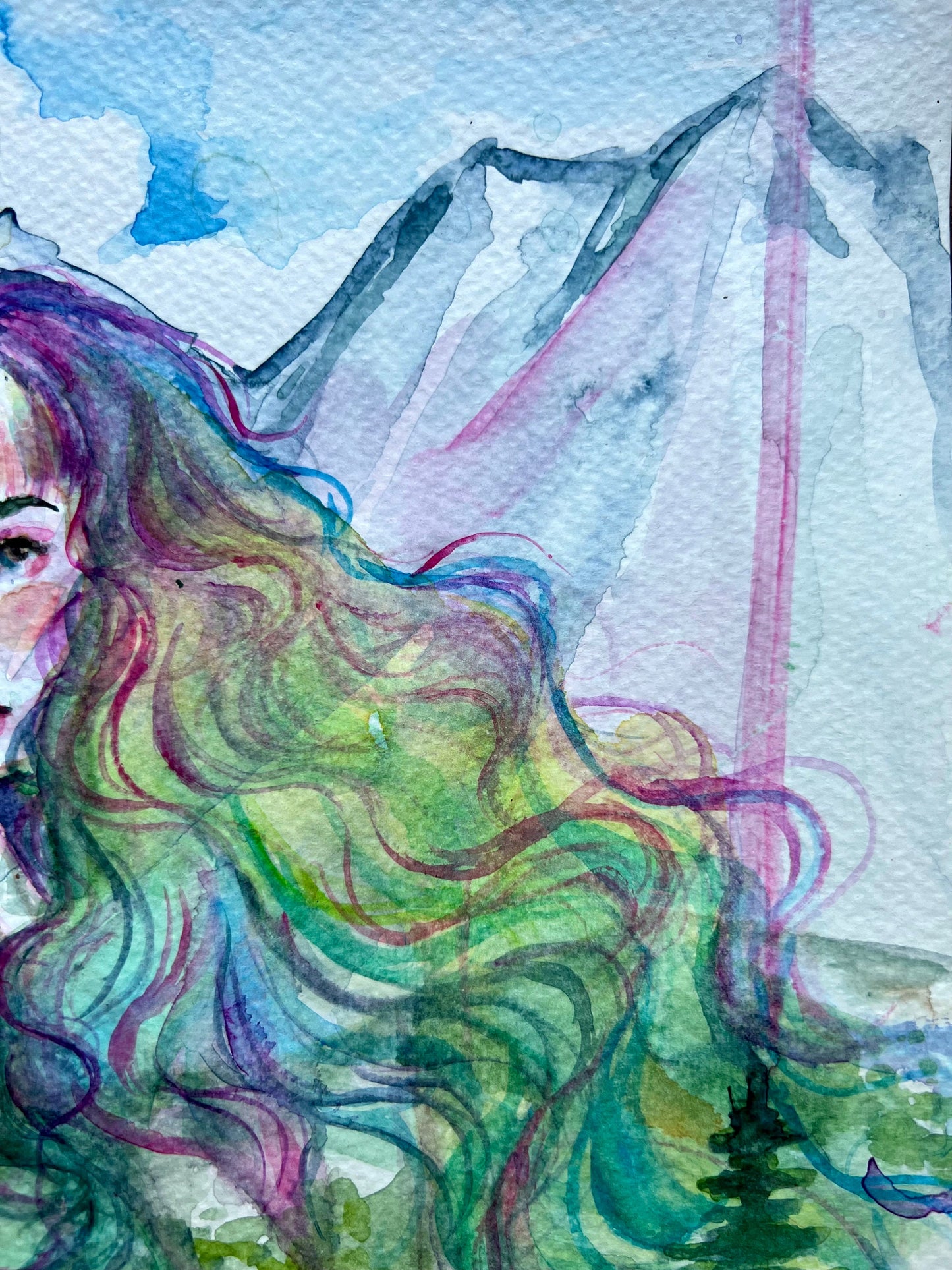 Original watercolor painting: Earth Beacon