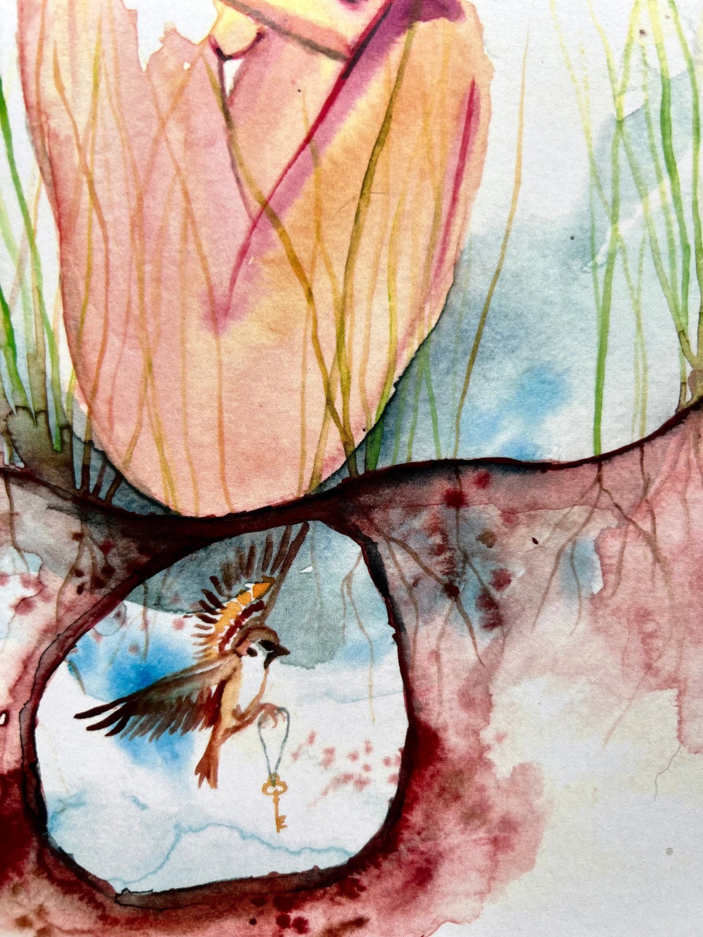 Original watercolor print: A Whisper Inside Me