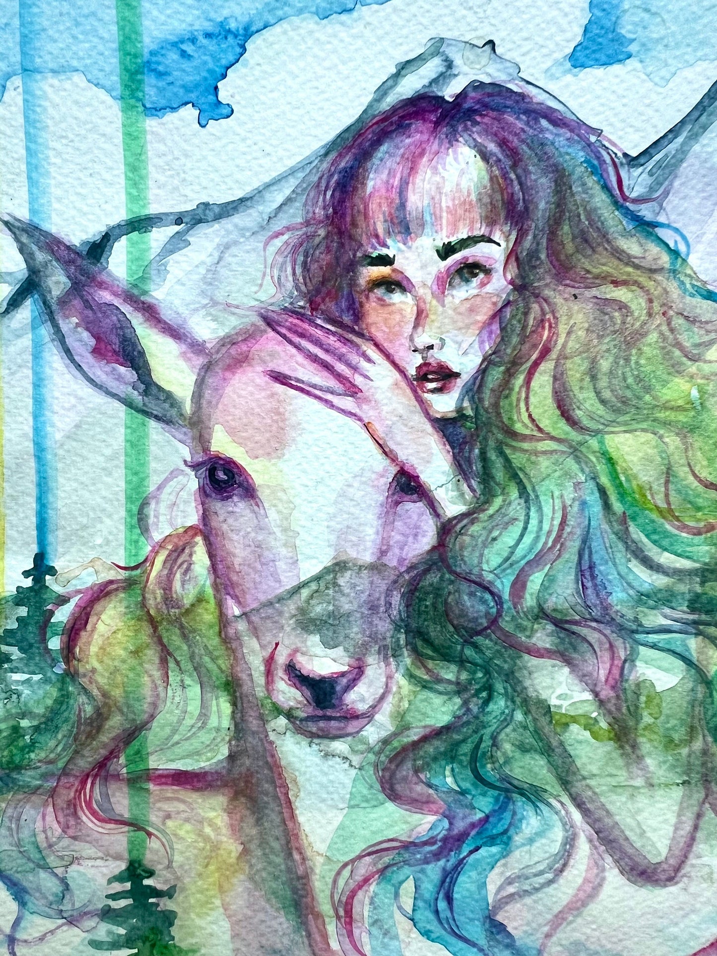 Original watercolor painting: Earth Beacon